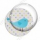 Image digitale - Oiseau cyan sur fond à pois