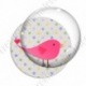 Image digitale - Oiseau rose sur fond à pois