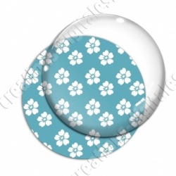 Image digitale - Motif fleur  cyan
