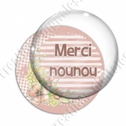 Image digitale - Merci Nounou fond fleuri
