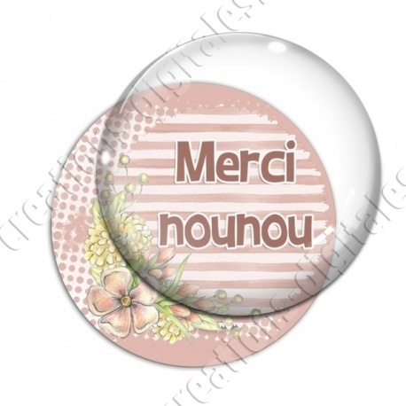 Image digitale - Merci Nounou fond fleuri