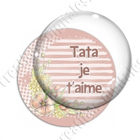 Image digitale - Tata je t'aime fond fleuri