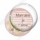 Image digitale - Marraine je t'aime fond fleuri