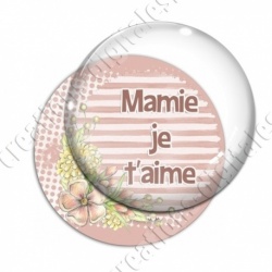 Image digitale - Mamie je t'aime fond fleuri