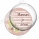 Image digitale - Maman je t'aime fond fleuri