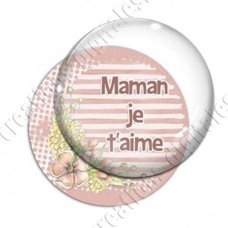 Image digitale - Maman je t'aime fond fleuri