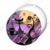 Image digitale - Halloween - Chat et hibou sur un arbre