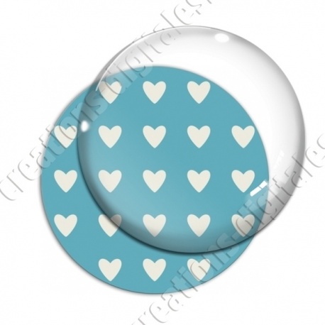 Image digitale - Motif coeur cyan