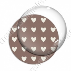 Image digitale - Motif coeur marron