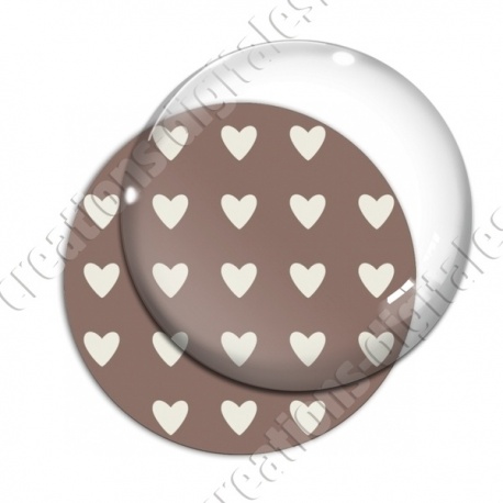 Image digitale - Motif coeur marron