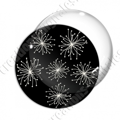 Image digitale - Motif pissenlit noir